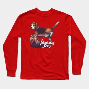 Jealous Puppy Dog Valentine's Day Long Sleeve T-Shirt